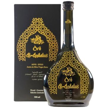 Oro Al-Andalus Arabesca Extra Virgin Olive Oil Early Harvest Cold Press From Spain Glass Bottle, 500 Ml
